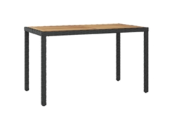 Mesa de jardín 123x60x74 cm de madera de acacia maciza en negro y marrón