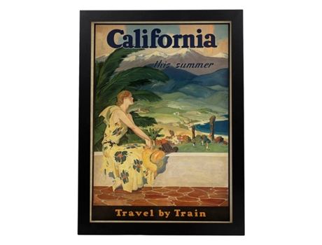 Poster Vintage De California En Tren Con Imágenes Vintage Y De Publicidad Antigua Marco Negro Marco Blanco Marco Madera Clara Marco Madera Clara