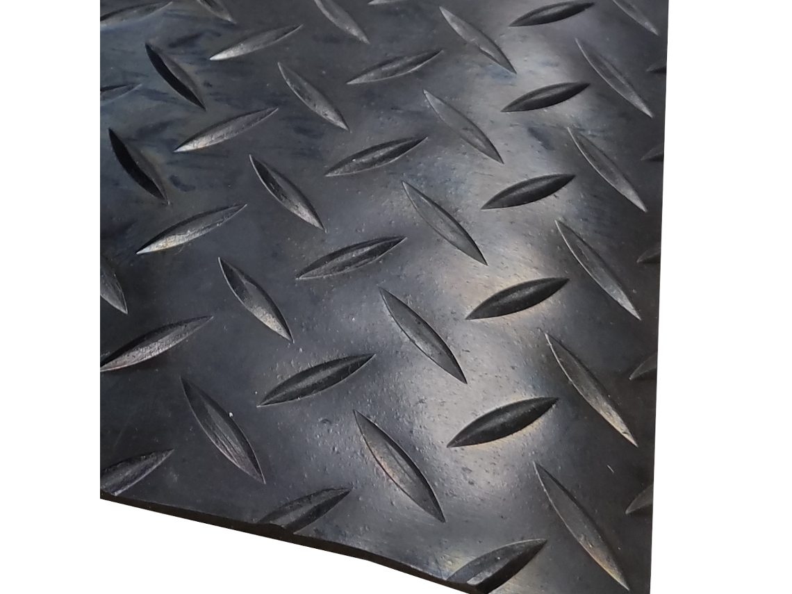 Suelo Goma - Estrias Negro - 3mm - 100x200cm - Composición 100% Caucho - Suelo Caucho - Suelo PVC - Suelo Protector