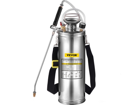 Pulverizador de Presión de Jardín de Acero Inoxidable 3 Galones / 10L con Bomba Manual y Manguera de 3 Pies