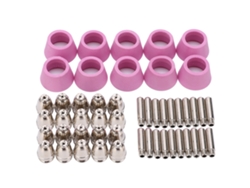 Kit De Consumibles Para Antorcha De Corte Por Plasma: Electrodo, Punta De Contacto, Boquilla Cerámica Para Ag60/sg55 (50 Unidades)