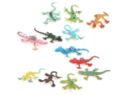 Miniaturas decorativas de plástico para niños, simulación de gecko y lagarto, paquete de 12 unidades, Rosewell