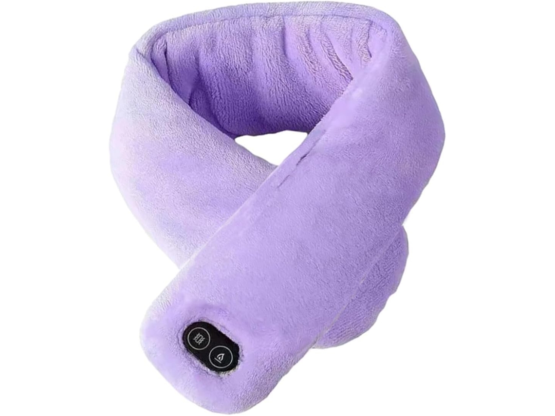 Cachecol De Inverno Aquecido Em Fibra De Poliéster Macia, Cachecol Quente Antifrio, Roxo, Tamanho