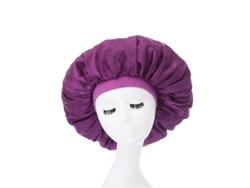 2026-gorra De Satin Elástico Impermeable Con Borde Ancho Para Dormir Talla Extra Grande (morado) 1 Pieza