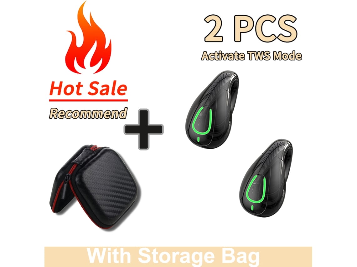 Auriculares Inalámbricos Con Clip (negros Con Estuche), Auriculares Estéreo Hifi Con Graves Potentes.