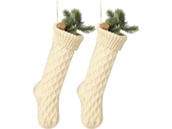 Calcetines Navideños Con Estampado De Renos Tejidos, Calcetines Tradicionales Para Colgar Y Decorar.