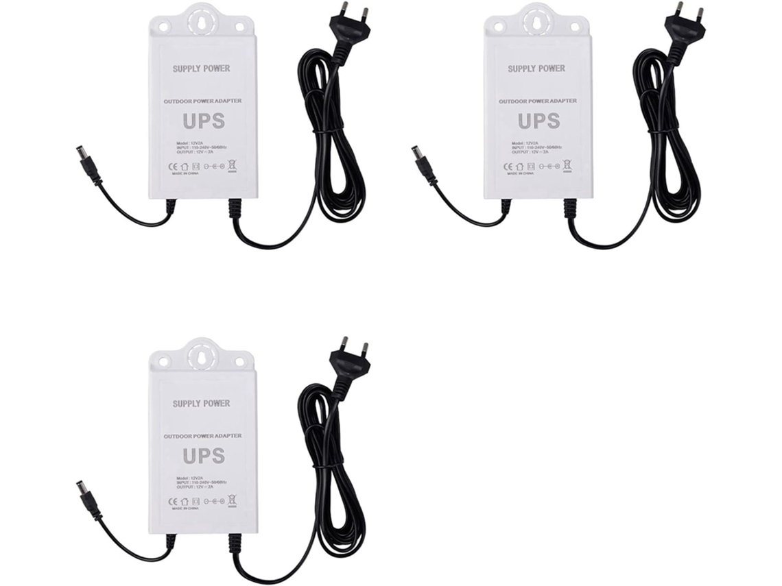 3 Fuentes De Alimentación Interrumpibles De 12 V Y 2 A Para Módem Wi-fi, Router Y Cámara