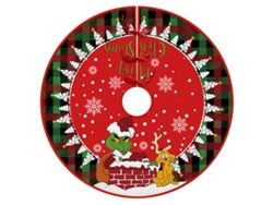 Falda para árbol de Navidad de 122 cm – Decoración navideña con collar para árbol de Navidad estilo rústico con acabado suave (Talla M)