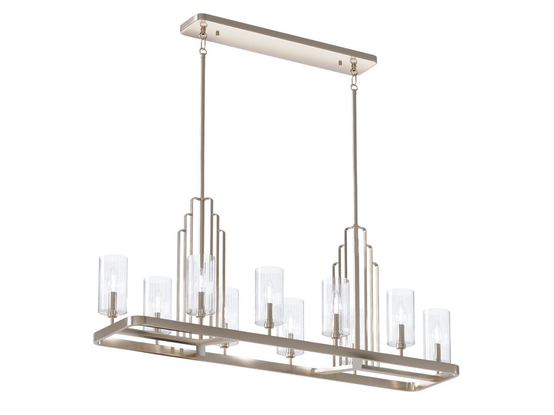 Candelier KICHLER (Qn-Kimrose10-PN) Kimrose Steel, vidrio transparente E14 10 bulbos