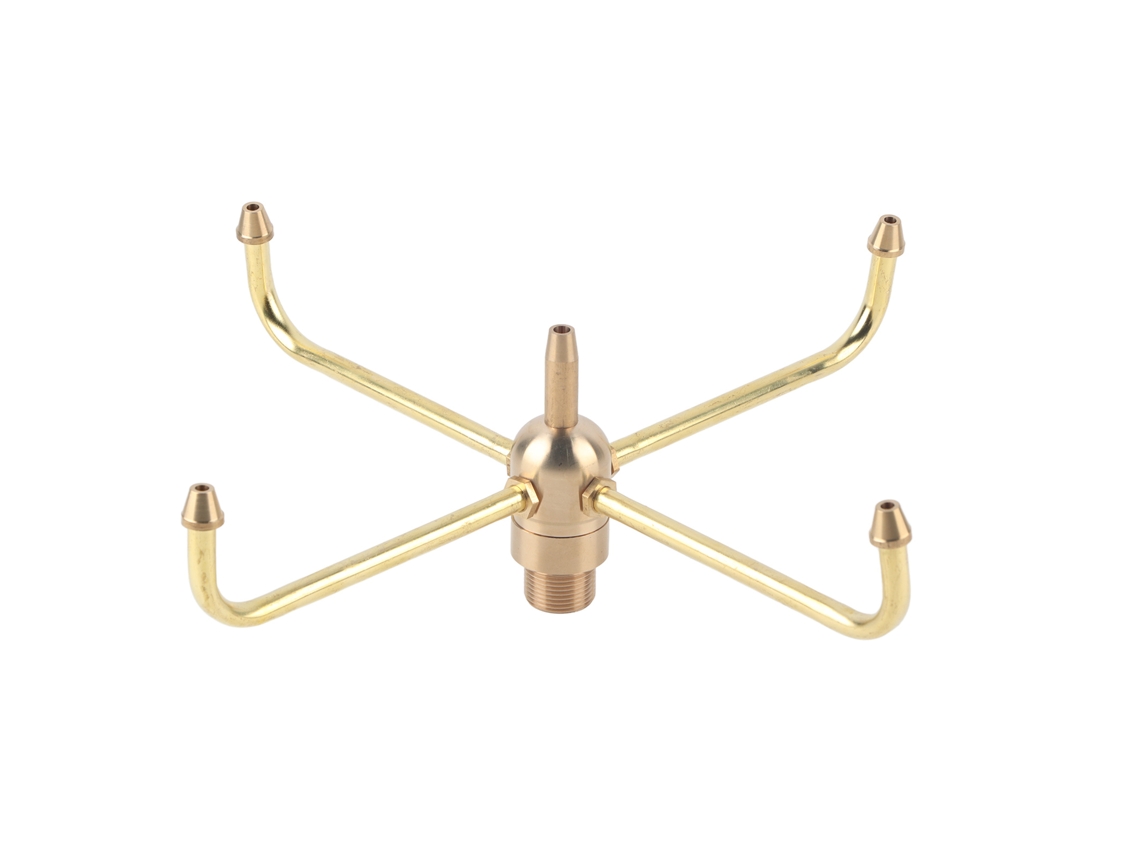 Boquilla de riego rotativa de 4 brazos para jardín, rosca hembra G1/2, rosca macho G3/4