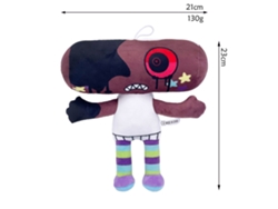 Peluche De Dandy's World, Con Cara Estampada En Color Rojo Vino.