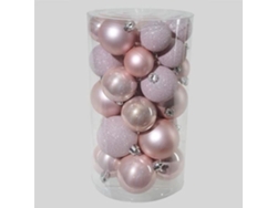 Conjunto de Adornos de Navidad EMINZA Alpinos Variados Pó Rosa - 30un (4 cm)