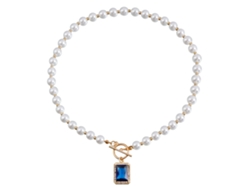 Collar De Perlas Sintéticas Con Elegante Colgante, Estilo Versátil, Para Mujer Zw3149 Oro