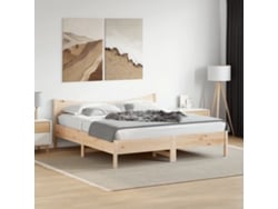 Estructura De Cama Sin Colchón Madera Maciza De Pino 200x200 Cm