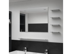 Espejo de pared con 5 estantes 80x60 cm plateado Lovely Home