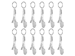 12 Llaveros De Metal Con Forma De Raqueta De Bádminton Para Amantes De La Pelota.