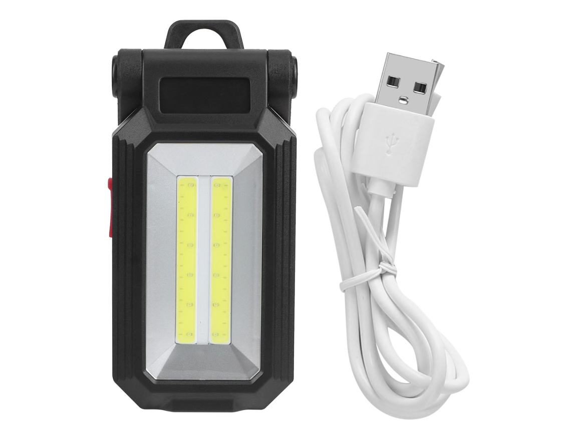 Rebe-lámpara De Trabajo Led Cob Plegable Con Imán Y Gancho Brillo Ajustable Recargable Usb Para Reparaciones Exteriores W559