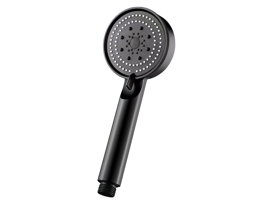 Ducha de mano de alta presión con innovadora estructura interna que optimiza el uso del agua para una ducha refrescante.