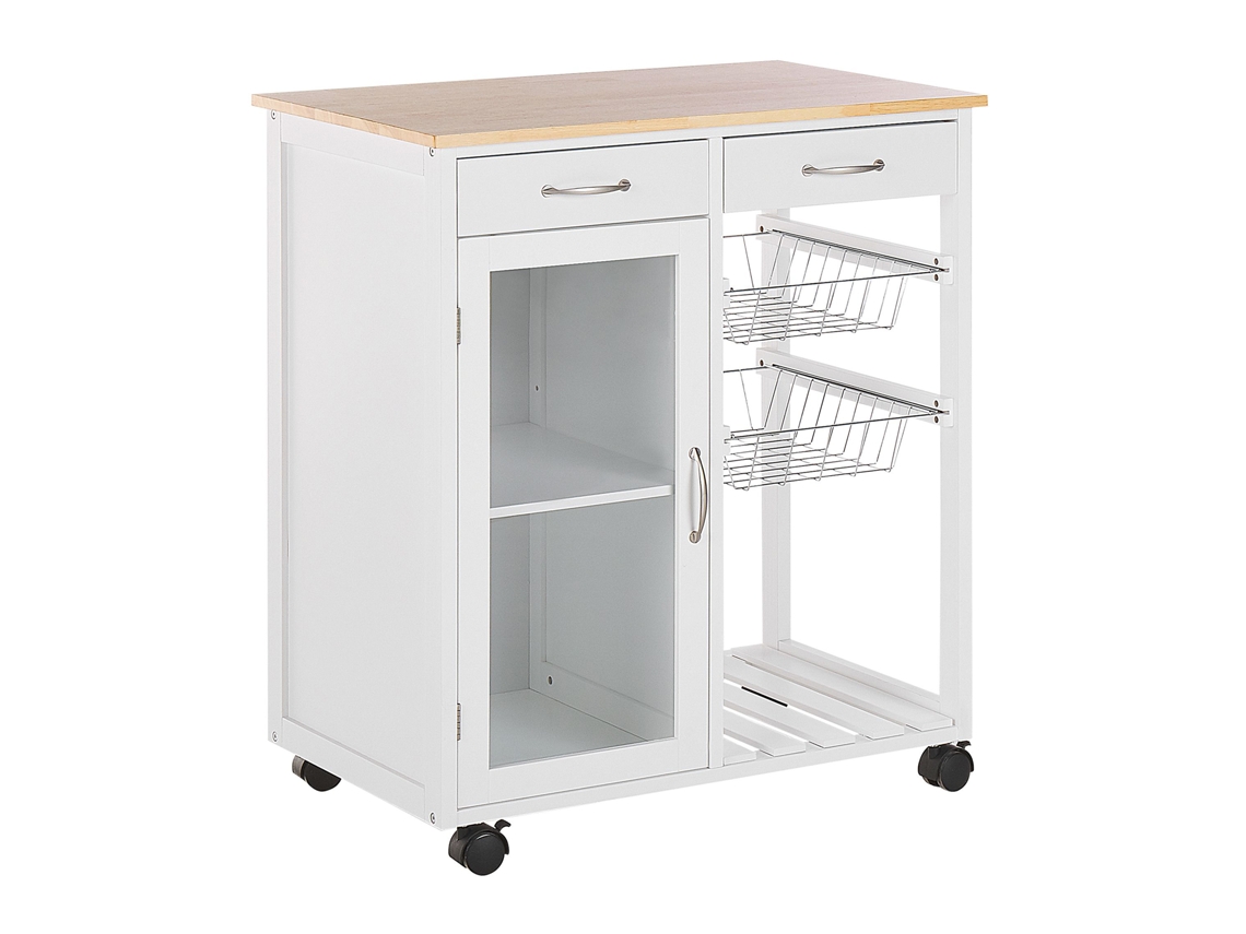 Carrito de cocina BELIANI Boves de MDF Blanco 76x48x88