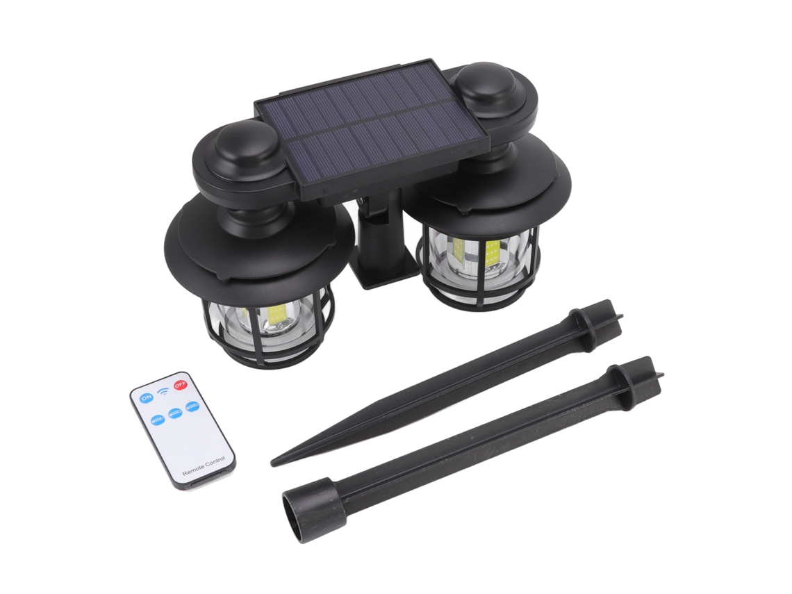 2026-luz Solar Exterior 2 Cabezas Con Sensor De Movimiento 3 Modos Impermeable Para Jardín Pórtico Con Control Remoto