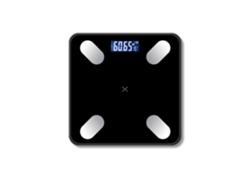 Báscula de baño digital Yuysan con conexión a app móvil, recargable, modelo 26l01 C, color negro