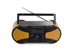 Radio de manivela YIZHOOD alimentada por energía solar, 4000 mAh, linterna naranja multifuncional.