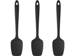 Juego De 3 Espátulas De Silicona Con Forma De Cuchara (negras)