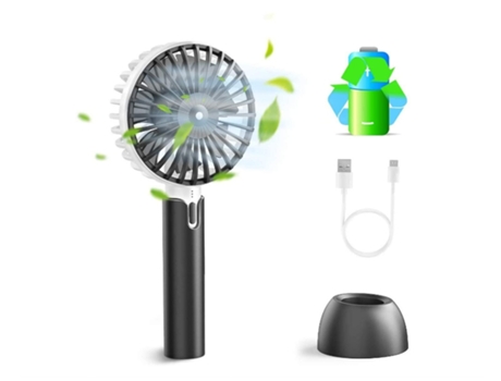 Ventilador USB portátil Mini ventilador de mano con batería recargable de 2600 Mah Ventilador de mesa negro BISBISOOUS