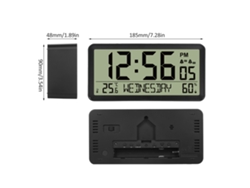 Reloj Despertador Digital Lcd Con Batería, Temperatura, Humedad, Fecha, Retroiluminación Y Función De Repetición Para Dormitorio/mesa