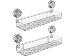 Balda De Ducha, Transparente, Vaso De Succión, 2 Pcs