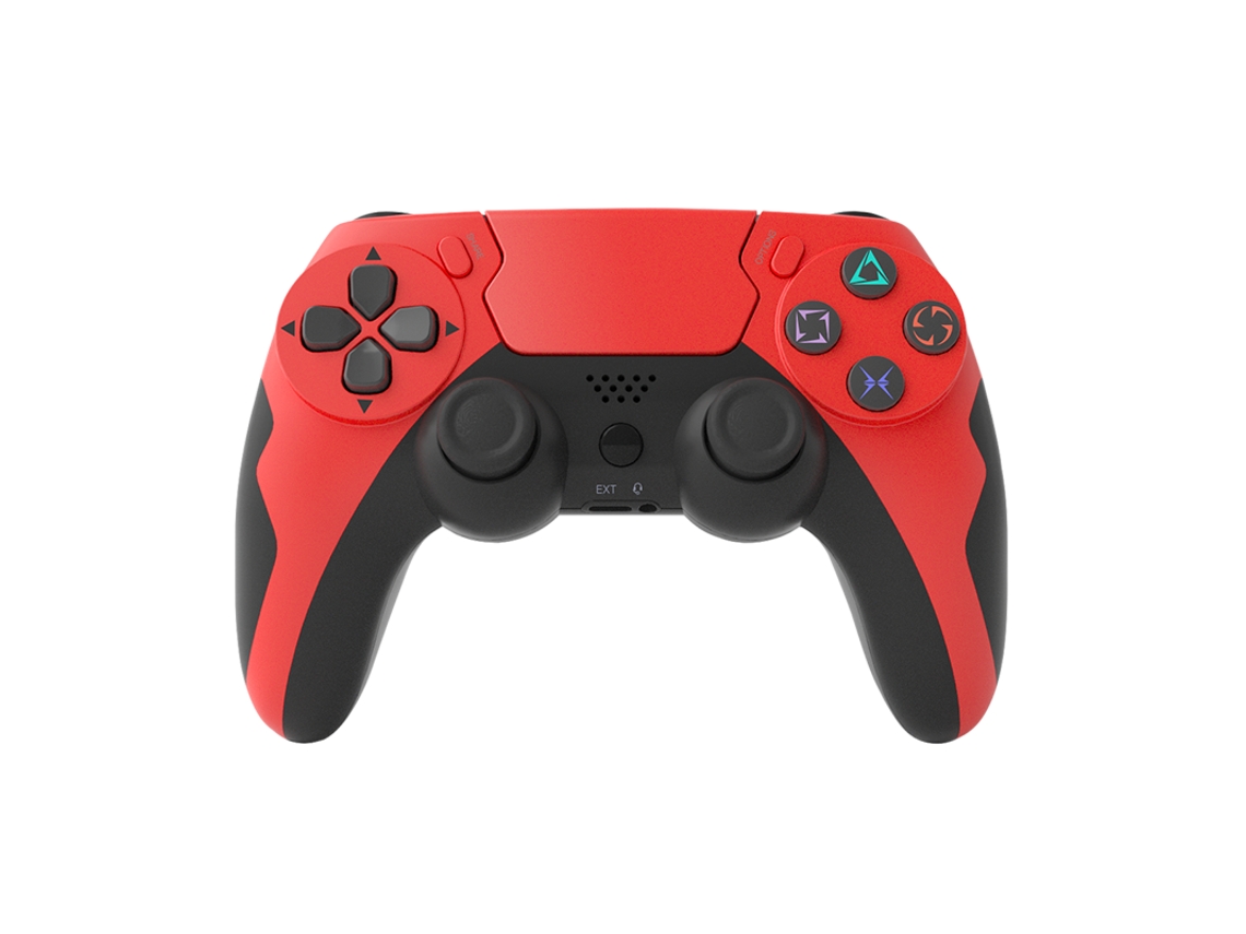 Mando Inalámbrico Bluetooth ECELEN con doble vibración y 6 ejes para PS4 PS3 PC (Rojo)