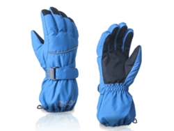 Guantes de esquí impermeables para jóvenes y niños, guantes cálidos de cinco dedos