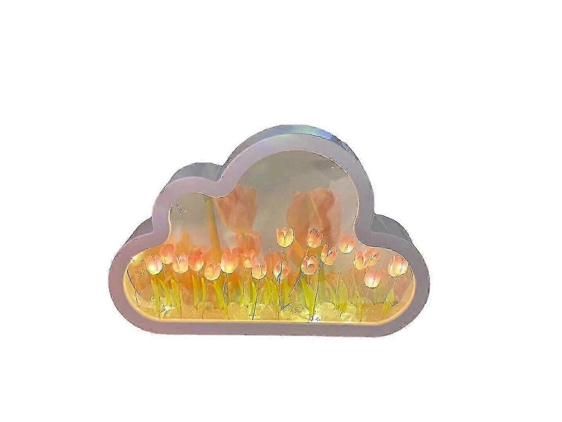 Lámpara de noche de tulipán DIY, lámpara de noche de espejo de tulipán Rosewell Cloud