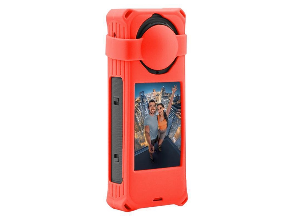 Funda protectora de silicona Eifson para Insta360 X5 con tapa de lente (roja)