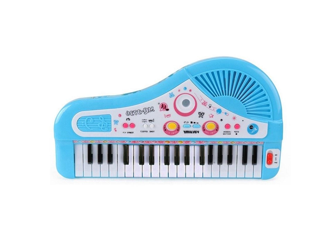 Teclado De Piano Elétrico De 37 Teclas Para Niños, Instrumento De Brinquedo, Azul*