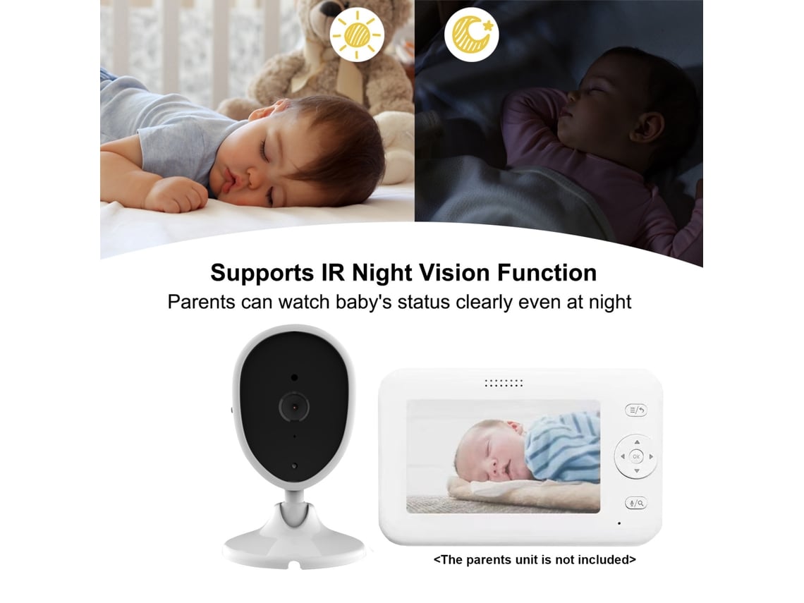 Câmera Inteligente Interior Para Monitor Bebê Com Visão Noturna E Detecção De Temperatura