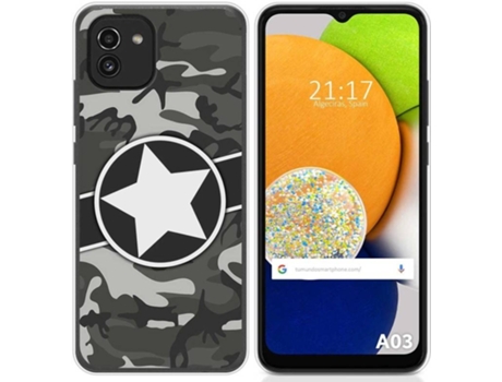 Carcasa para Samsung Galaxy A03 TUMUNDOSMARTPHONE Dibujos Camuflaje 02 Multicolor
