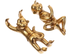Juego De 2 Gancho De Plástico Dorado Decorativo