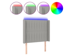 Cabecero con luces LED, tela gris claro, MAISON EXCLUSIVE (83x16x118 cm)