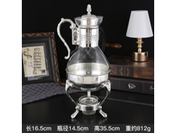 (g1228 Plata) Cafetera De Hotel De Lujo Estilo Retro Con Vidrio Calefactor