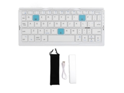 Teclado Bluetooth Portátil Plegable De Tamaño Bolsillo Con Soporte, Aluminio Ligero, Silencioso, Compatible Con Ios, Android Y Windows.