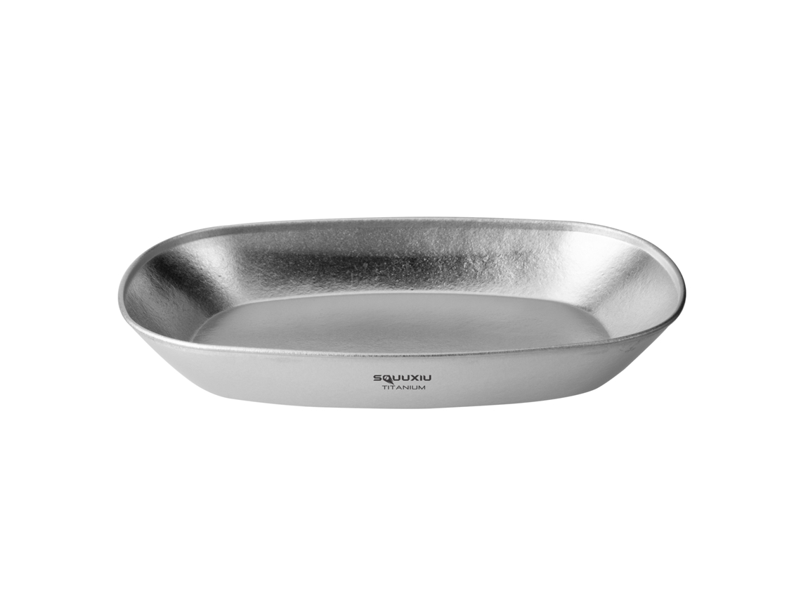 Plato De Camping Ligero Y Apilable De Titanio Para Barbacoa, Pescado, Platos De Metal Saludables, 106 G
