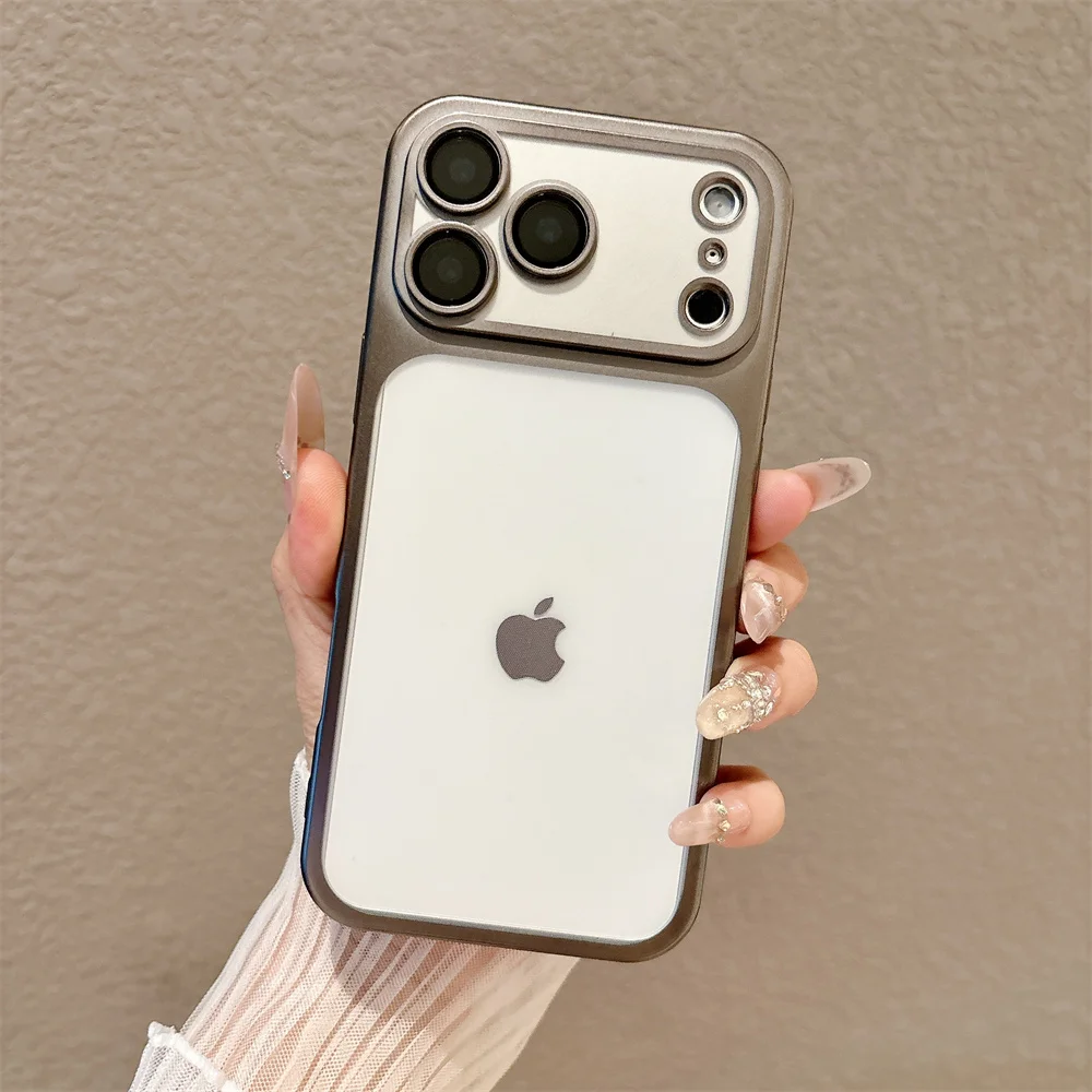 (iphone 14 Plus, Gris) Funda Mate Galvanizada Para Iphone, Fabricada En Material Tpu Suave Y Semitransparente.
