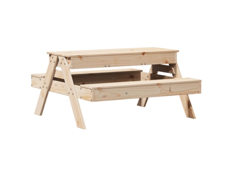 Mesa de pícnic VIDAXL con arenero para niños madera maciza de pino