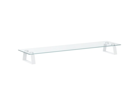 VIDAXL Soporte de monitor vidrio templado y metal blanco 80x20x8 cm