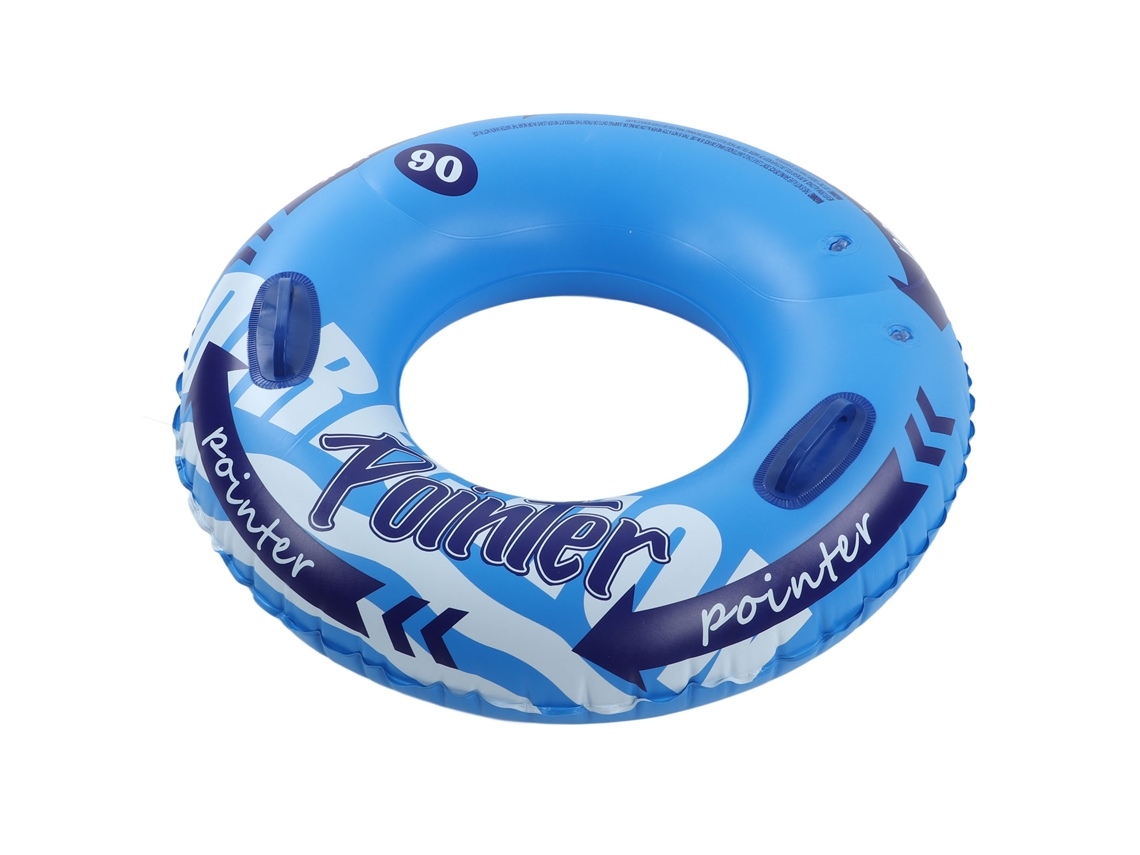 Anillo De Natación Hinchable De Pvc Grueso Anti-fugas Con Doble Válvula Y Asas Para Piscinas, Baños Y Playas Azul