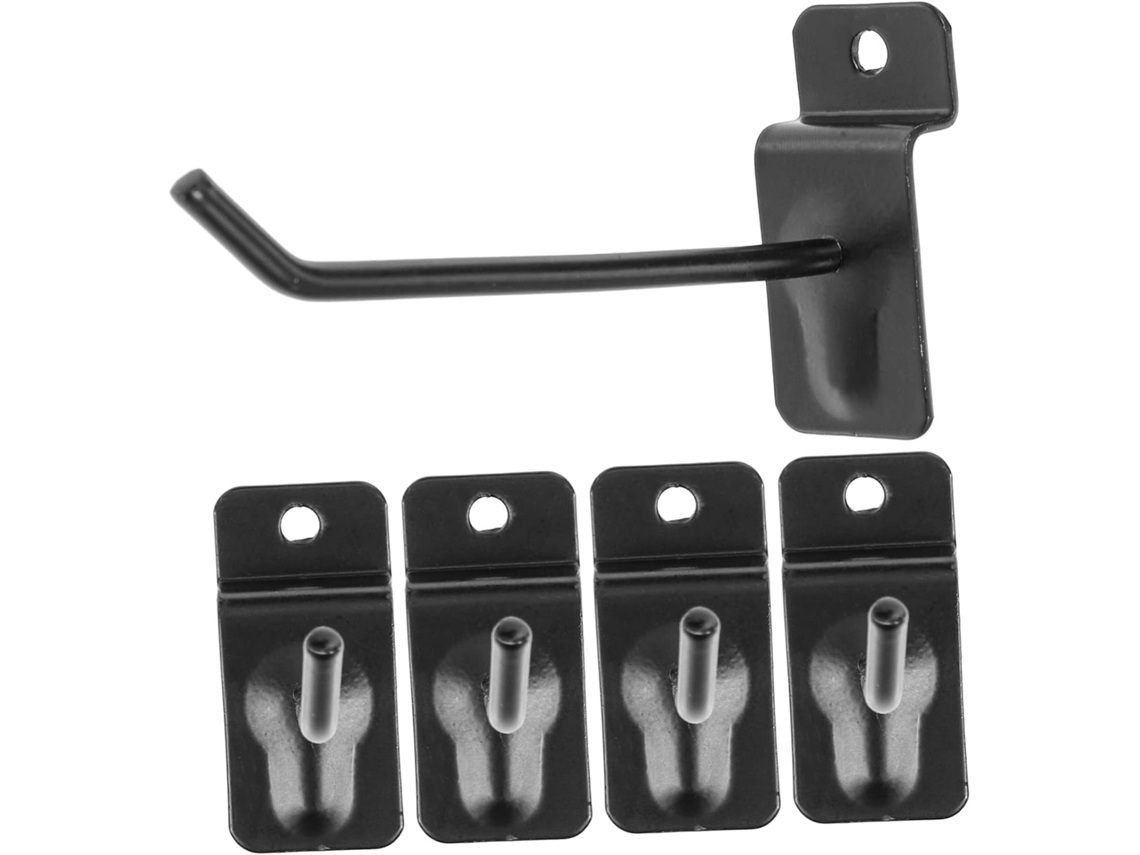 Paquete De 50 Ganchos De Hierro Perforados Negros De 4,2 Mm X 15 Cm, De Alta Resistencia, Para Uso En Tiendas.