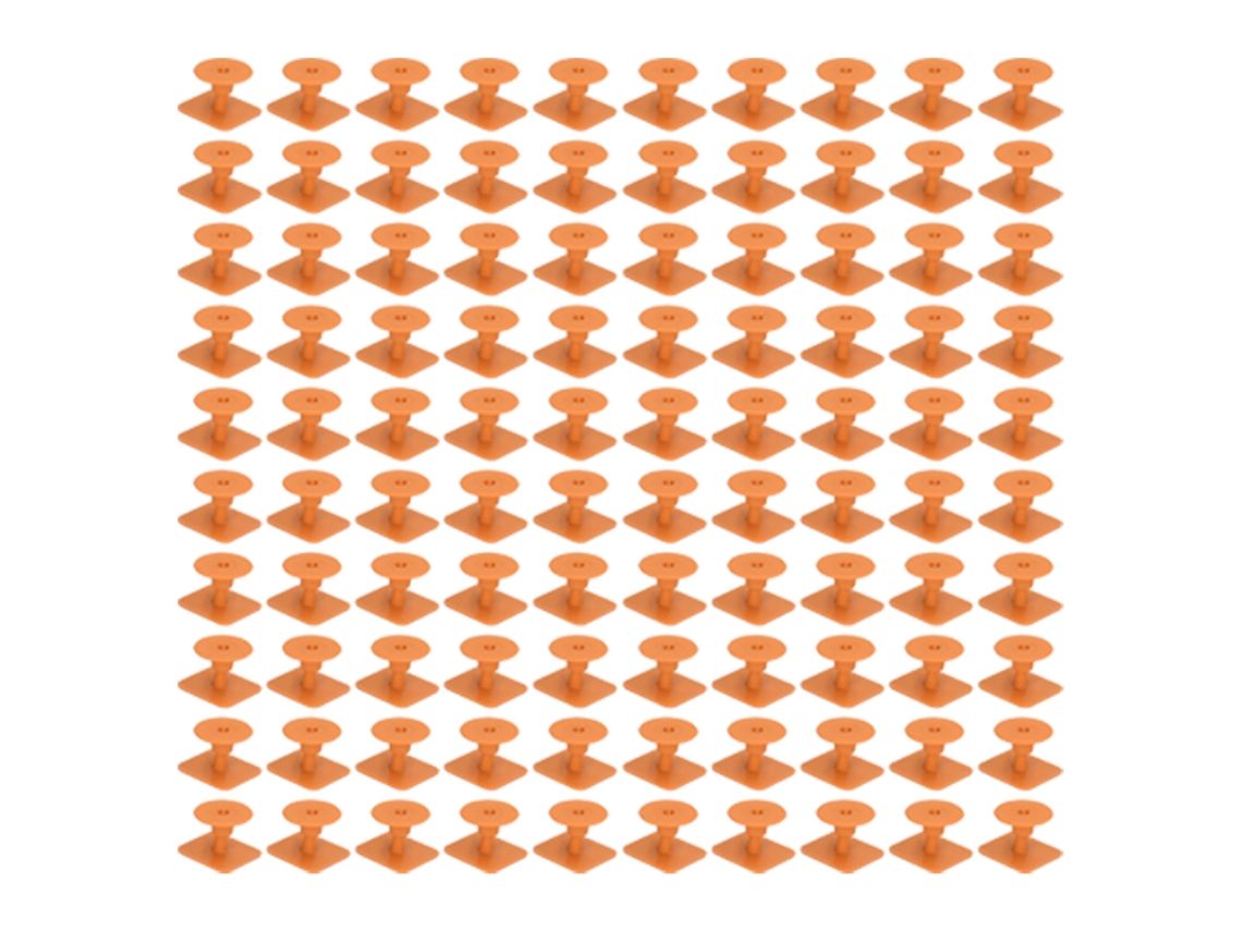 100 Crotales Cuadrados En Blanco Para Cerdos, De Plástico, 32x32 Mm, Color Naranja.