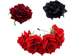 Diadema Roja De Boda Nuobesty Y Pinza Para El Cabello Con Forma De Flor Única, Accesorio Decorativo Para El Cabello.