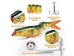 2026rebe-taruor Isca De Pesca De 140mm De 8 Segmentos Sumergible Artificial Multiarticulada Bait Lifelike